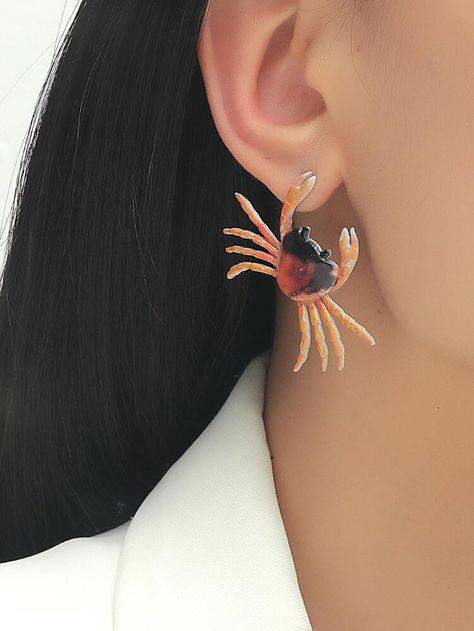 Shop Crab Stud Earrings online New Zealand,SHEIN offers huge selection of Earrings  more to fit your fashionable needs. Buy now pay later with Afterpay√ Free Shipping Available √ $4 Off for Your First Order √ Crab Fashion, Crab Jewelry, Crab Earrings, Embellished Fashion, Stud Jewelry, Animal Earrings, Zodiac Necklaces, Online Earrings, Trendy Jewelry