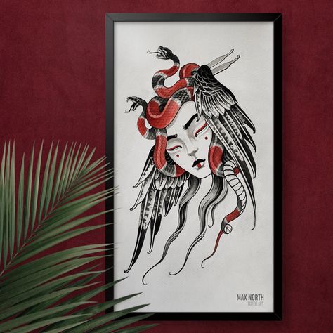 #geisha #medusa Japanese #tattoosketch by Max North. #snake #tattooart #irezumi Check Instagram for more tattoo ideas 💡 Medusa Artwork, Medusa Gorgon, More Tattoo, Medusa Tattoo, By Max, Japanese Tattoo, Tattoo Sketches, Fun Things, Art Tattoo