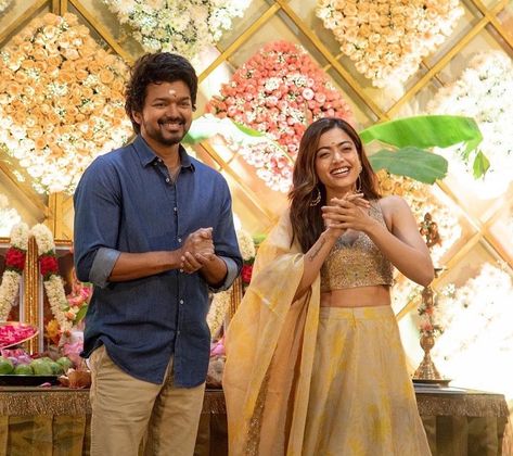 Beast Vijay, Organza Lehenga, Thalapathy Vijay, Rashmika Mandanna, Next Film, Indian Photoshoot, Baby Pink Colour, Actors Images, Launch Event