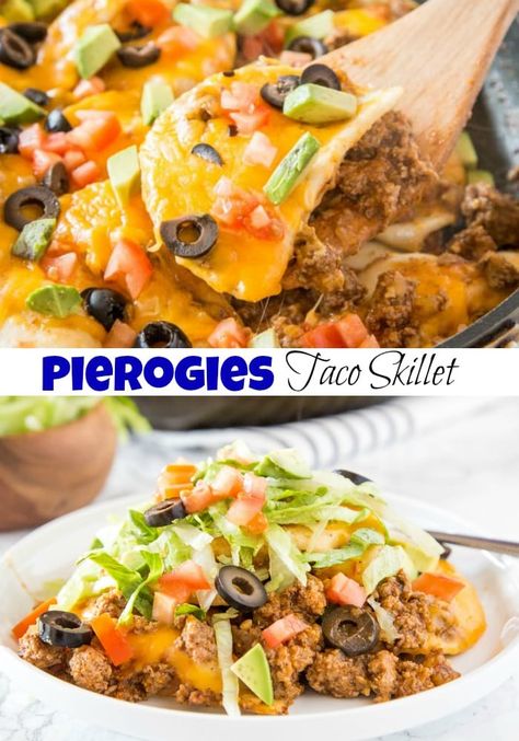 Pierogi Dishes, New Appetizers, Appetizers Cold, Perogies Recipe, Taco Skillet, Dishes Ideas, Mexican Meals, Easy Main Dishes, Cold Dishes