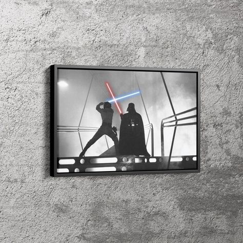 Darth Vader Luke Skywalker, Disney Products, Star Wars Luke, Dark Vador, Modern Canvas Art, Star Wars Poster, Canvas Gift, 3d Wall Art, Star Wars Darth