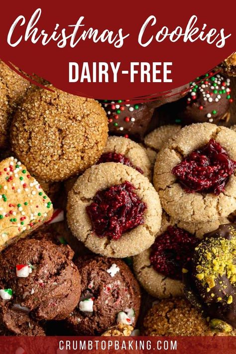 Non Dairy Christmas Cookies, Dairy Free Cookies Christmas, Christmas Cookies Dairy Free, Dairy Free Christmas Treats, Dairy Free Ideas, Dairy Free Christmas, Dairy Free Christmas Cookies, Vegan Christmas Cookies Recipes, Dairy Free Cookie Recipe