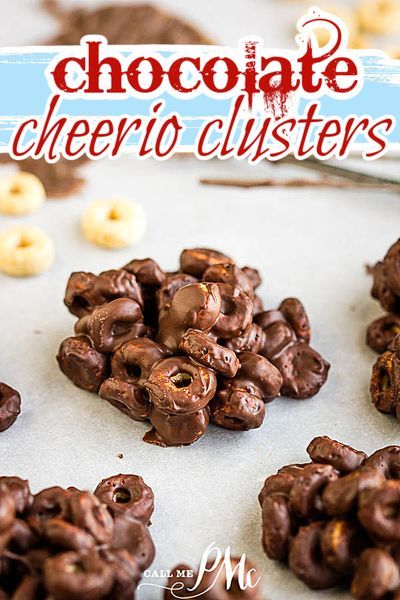 Chocolate Cheerio Clusters recipe by callmepmc.com is easy, luscious, & decadent. These chocolate clusters are perfect for holiday snacks, parties, or gifts. #baking #recipes #chocolate #gift #dessert Chocolate Cheerios Treats, Chocolate Covered Cheerios, Cheerio Clusters, Cheerio Snacks, Baking Recipes Chocolate, Cheerios Snacks, Adorable Desserts, Cheerios Recipes, Clusters Recipe