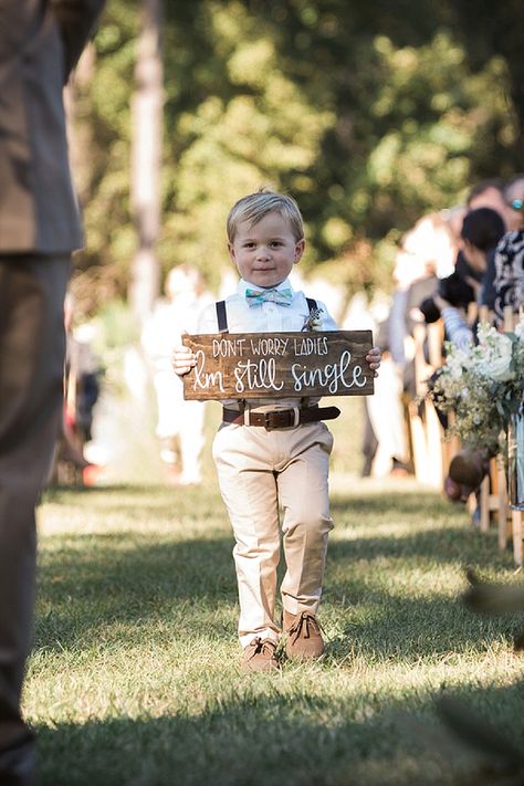 This ring bearer is too cute. Alternate Ring Bearer Ideas, Ring Bearer Carrying Ideas, Country Style Wedding Ideas, Hay Farm, Shane Taylor, Ring Bearer Sign, Ring Bearer Ideas, Ring Bearer Outfits, Ring Bearer Proposal