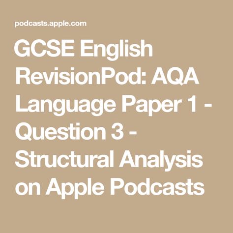 Aqa Gcse English Language, English Gcse, Gcse English Language, English Language Course, Structural Analysis, Step Back, English Language