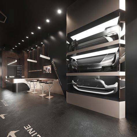 GMG GARAGE DESIGN on Behance Automotive Showroom, Car Showroom Interior, Car Showroom Design, Garage Projects, Garage Design Interior, Car Workshop, Luxury Garage, Showroom Interior Design, Car Interior Design