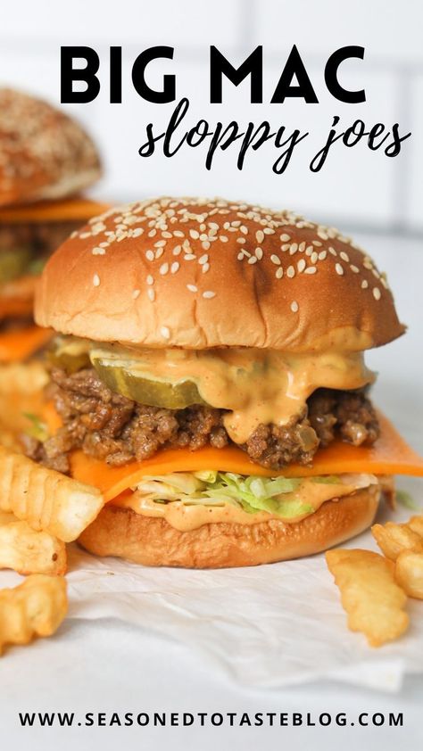 Learn How to Make Easy Big Mac Sloppy Joes with an almost identical Big Mac Sauce recipe! Ready in under thirty minutes, this recipe is also one pot and kid friendly. Big Mac Sloppy Joes, Big Mac Sloppy, Sloppy Joe Recipes, Big Mac Sauce Recipe, Mac Sauce Recipe, Homemade Sloppy Joe Recipe, Turkey Sloppy Joes, Homemade Big Mac, Big Mac Sauce