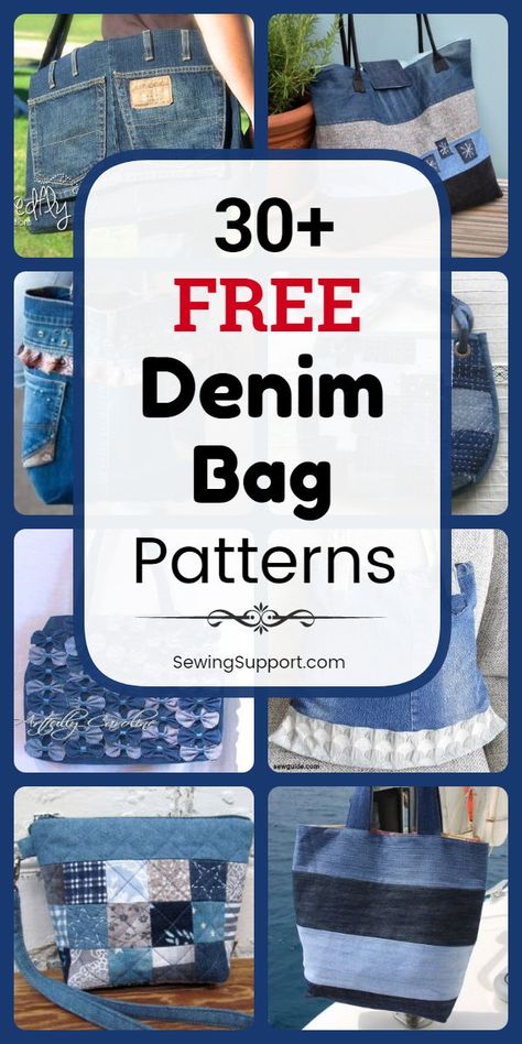 Återvinna Jeans, Tas Denim, Blue Jean Purses, Denim Bag Patterns, Denim Bag Diy, Jean Purses, Denim Crafts Diy, Diy Jeans, Sac Diy