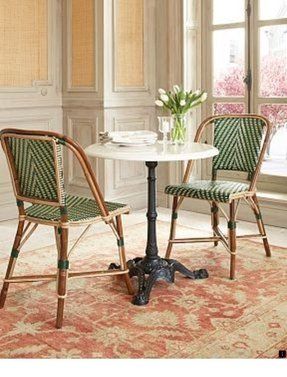 Indoor Bistro Table Chairs - Ideas on Foter Antique Bistro Table, French Bistro Patio, Indoor Bistro Table, Parisian Bistro, Kitchen Updates, Bistro Furniture, Candle Bar, Outdoor Patio Chairs, Outdoor Patio Furniture Sets