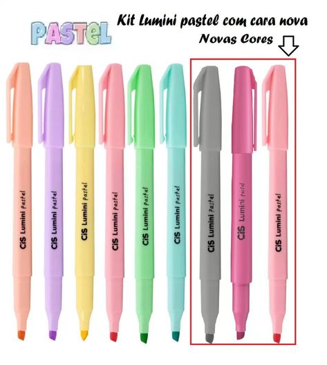 Kit Marca Texto Cis Lumini Pastel C/9 cores ! Novidade - Caneta Marca Texto - Magazine Luiza Study Materials, School Supplies, Pen, Pastel, Neon, Stationery, Magazine, Writing, Gifts