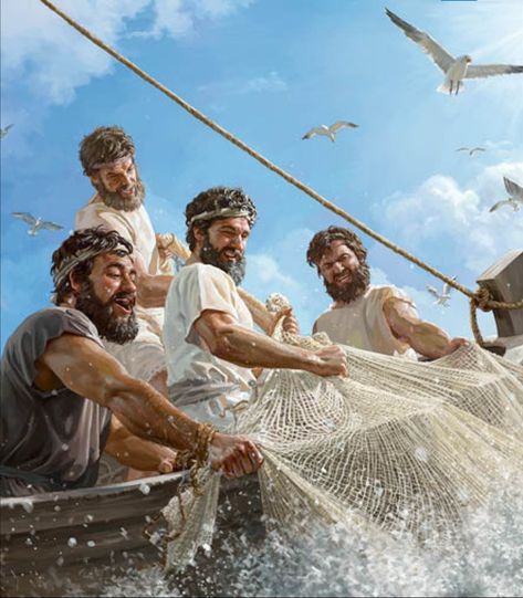 Christian Art Painting, Fisher Of Men, Romans 10 13, The Sea Of Galilee, Jehovah Witness Quotes, Sea Of Galilee, Sea Can, Heaven Art, Bible Characters