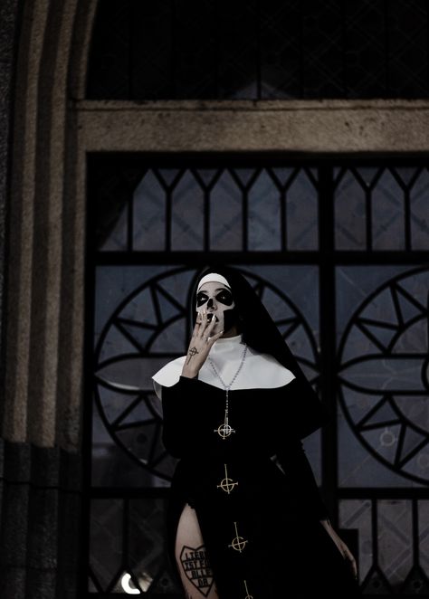 Terzo's nunGhost NunSister of SinGhost BandPapa EmeritusCosplayChurchsmoke Sister Of Sin Ghost, Nun Ghost, Ghost Band Papa, Ghost Papa Emeritus Iii, Female Cosplay Ideas, Nun Halloween Costume, Nun Halloween, Ghost Papa Emeritus, Nun Outfit