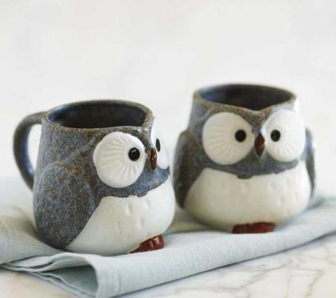 cuteness overload!!! -  Owl Mugs And Tea Set Owl Coffee, Owl Mug, Marriage Gifts, Tassen Design, Creative Wedding, Cute Owl, Cute Mugs, Cups And Mugs, Mugs Set