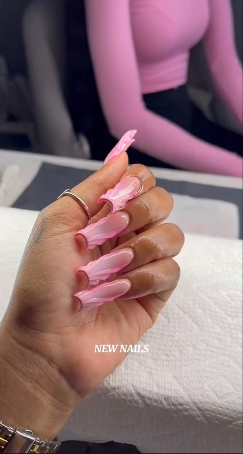 Long Bday Nails, Vacation Nails Black, Vacation Nails Black Women, Nails Black Women, Bday Nails, Acrylic Toe Nails, Duck Nails, Drip Nails, Blush Nails