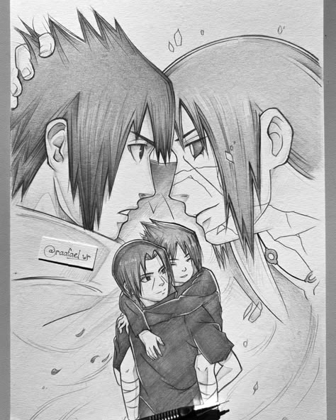 Sasuke Drawing, Naruto Drawings Easy, Lead Pencil, Sasuke Itachi, Leaf Village, Drawing Superheroes, Itachi Sasuke, Naruto Sketch Drawing, Sasuke And Itachi