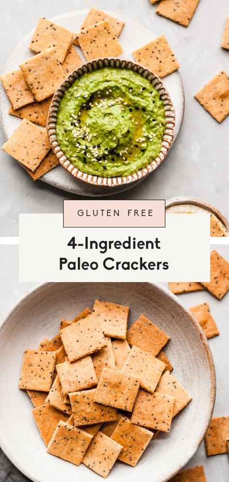 The Best 4-Ingredient Paleo Crackers | Ambitious Kitchen Paleo Crackers Recipe, Paleo Crackers, Cracker Flavors, Low Carb Crackers, Crackers Recipe, Gluten Free Crackers, Ambitious Kitchen, Photo Food, Cracker Recipes