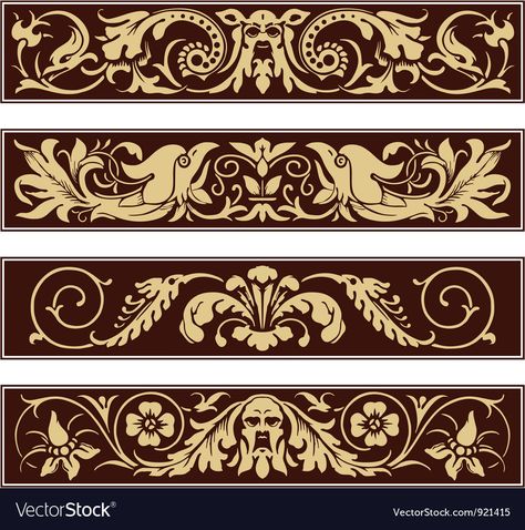 Victorian Border, Border Vector, Victorian Frame, Victorian Pattern, Tooling Patterns, Vintage Decoration, Victorian Design, Pretty Drawings, Decorative Borders