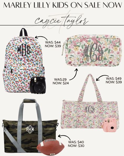 Marley Lilly Kids on sale!!! Tavel bag - Marley Lilly kids - kids back pack - toiletry bag - back to school #LTKunder50 #LTKsalealert #LTKkids Lily Bag, Monogram Kids, Marley Lilly, Kids Backpack, Toiletry Bag, Gym Bag, Back To School, On Sale, Lily