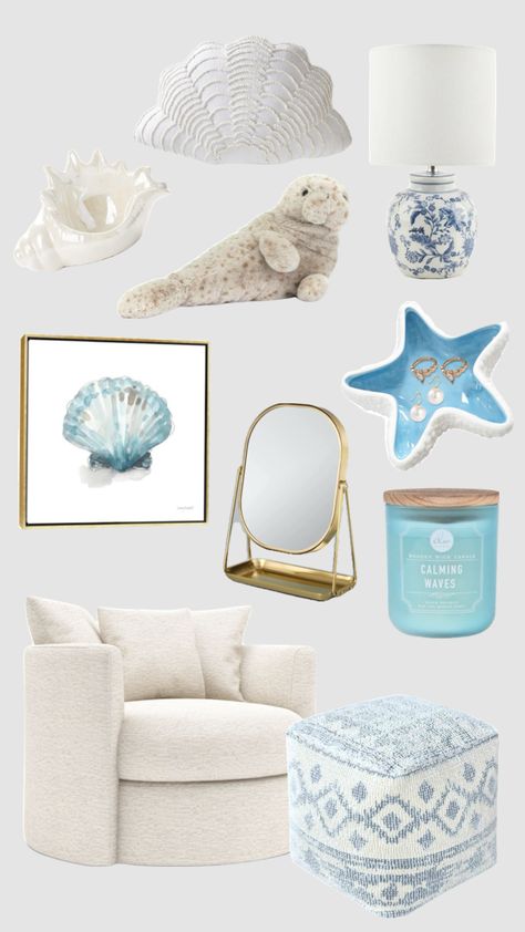 Sea Salt Sand Room, Coastal Room Ideas, Ocean Room Decor, Ocean Room, Beachy Room, Uni Room, Coastal Room, Beach Room, Cute Bedroom Ideas