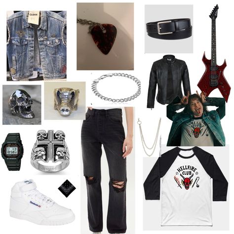 Eddie Munson Outfit Inspiration, Eddie Munson Style, Eddie Munson Inspired Outfits, Eddie Munson Outfit, Eddie Munson Costume, Rockstar Costume, Eddie Munson, App Layout, Steve Harrington