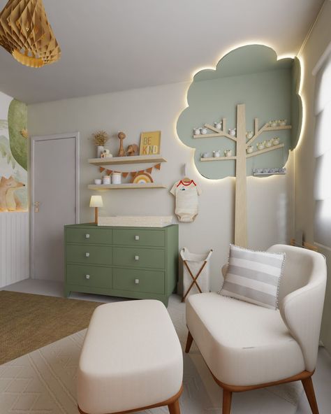 Sage Green Nursery Ideas, Green Nursery Ideas, Sage Green Nursery, Green Baby Room, Cozy Baby Room, Baby Check, Baby Room Ideas, Baby Room Themes, Baby Green