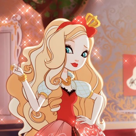 Eah Pfp, Apple White Icon, Apple White Aesthetic, Eah Icons, Ever After High Aesthetic, Ever After High Icons, Lizzie Hearts, Ever After High Dolls, White Icons