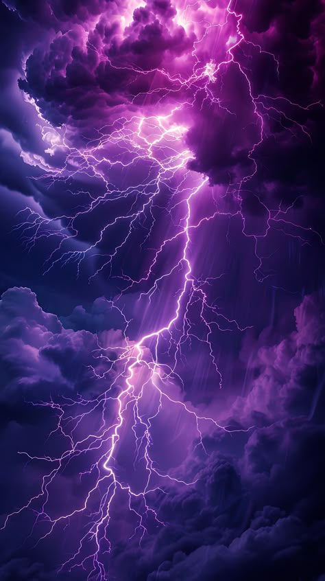 Illuminate your screen with the electrifying sight of a purple lightning bolt against the night sky. Dark And Purple Wallpaper, Purple Lightning Aesthetic Wallpaper, Purple Thunderstorm, Purple Electricity, Purple Storm, Lightning Sky, Purple Galaxy Wallpaper, Lightning Photography, Birds Photography Nature