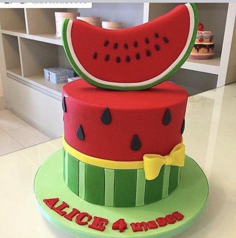 Watermelon Cake Ideas, Watermelon Cake Recipe, Watermelon Cake Birthday, Amazing Cake Designs, Themed Cake Ideas, Fruit Cake Design, Cartoon Birthday Cake, Watermelon Birthday Parties, Fruity Cake