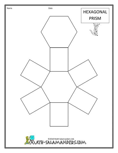 basic-geometric-shapes-hexagonal-prism-net.gif (790×1022) 3d Geometric Shapes, Printable Boxes, Math Enrichment, Printable Shapes, Shape Templates, Teachers Aide, Elements And Principles, Graph Paper Art, Math Projects