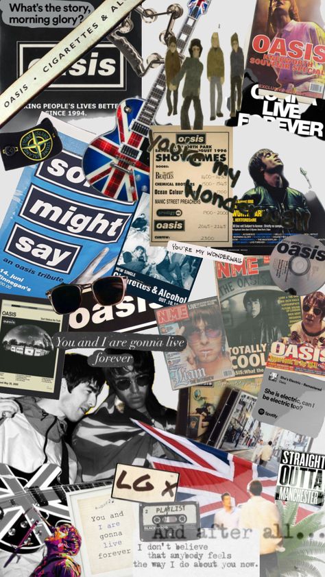 Oasis Wallpaper, Iphone Screensaver, Oasis Live, Ocean Colors, Morning Glory, Screen Savers, Playing Guitar, Oasis, Iphone