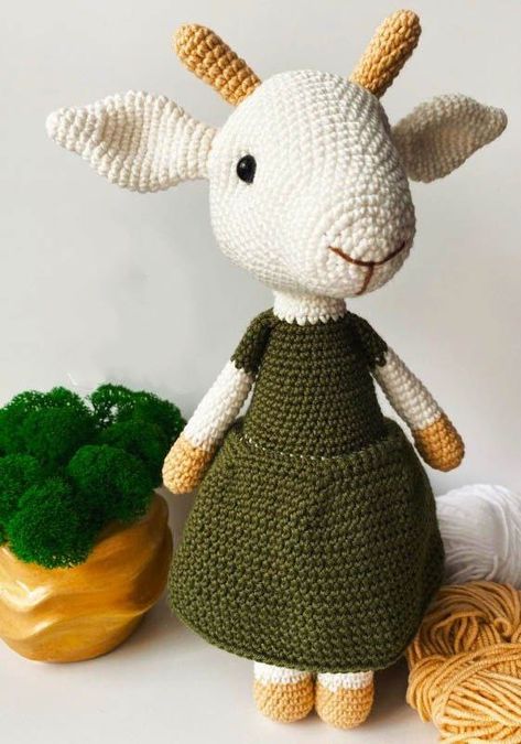 PATRÓN GRATIS Cabrita Julia Juguete Amigurumi￼ - Crochetisimo Doll Amigurumi Free Pattern, Crochet Throw Pattern, Crochet Baby Dress Pattern, Easy Crochet Animals, Amigurumi Doll Pattern, Pola Amigurumi, Crochet Animals Free Patterns, Crochet Amigurumi Free, Free Amigurumi Patterns