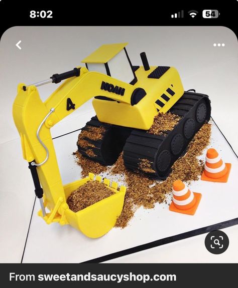 Digger Birthday Cake, Carving Cake Recipe, Excavator Cake, Digger Cake, Toddler Birthday Cakes, Melon Cake, Tractor Cake, Construction Cake, Disney Princess Cake