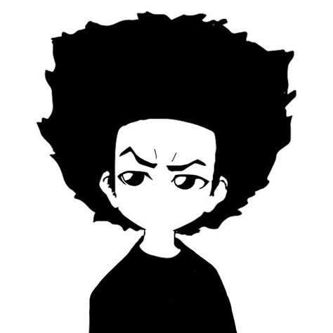 Huey black and white print Boondocks Black And White, Riley Freeman Tattoo, Huey Freeman Tattoo, Boondocks Tattoo, Huey Freeman, Tattoos Cool, The Boondocks, Swag Cartoon, Spotify Covers