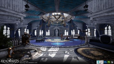 ArtStation - Hogwarts Legacy _ Day Ravenclaw Room, Hogwarts Common Rooms, Hogwarts Interior, Ravenclaw Common Room, Ravenclaw Pride, Ravenclaw House, Hogwarts Legacy, Common Room, Hogwarts Mystery