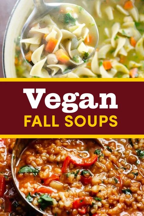 16 Fall Soups Without Meat Or Dairy Best Vegetable Soup Recipe, African Peanut Soup, Bake Snacks, Vegan Stuffed Peppers, Roasted Garlic Cauliflower, Fall Soup, Fall Soup Recipes, Delicious Soup Recipes, Fall Soups