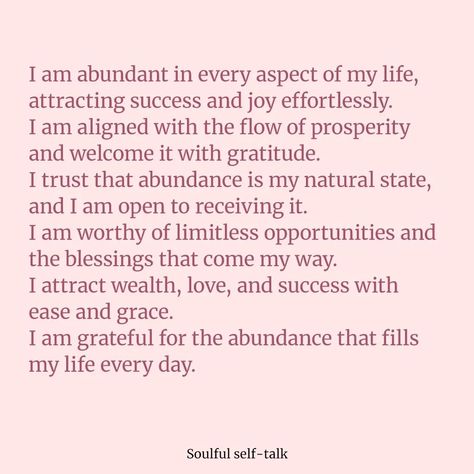 Embrace your abundant energy and let prosperity flow into every area of your life! ✨🌸 Repeat these affirmations and watch your world transform. _________________________________________________________________________ #IAmAbundant #ManifestAbundance #PositiveAffirmations #LawOfAttraction #GratitudeMindset #AbundanceMindset #Manifestation #SelfLove #PersonalGrowth #MindsetShift #BelieveInYourself #Prosperity #SpiritualJourney #AbundantLife #SelfCare #HighVibes #EmpowerYourself #MindfulLivin... Abundance Mantra, Affirmations For Abundance, Abundant Energy, Abundance Affirmations, Abundance Mindset, I Am Worthy, Abundant Life, Attract Wealth, 2024 Vision