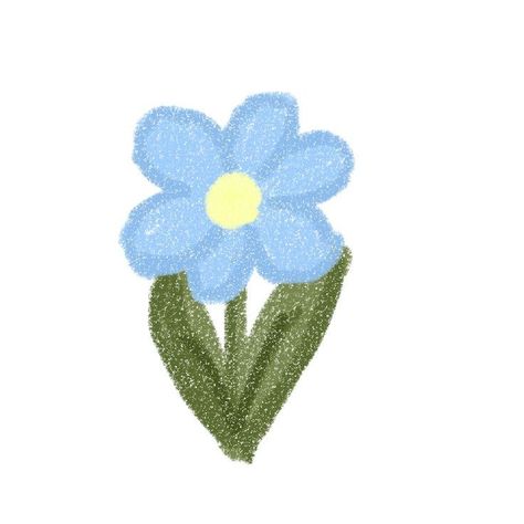 Flowers Digital Drawing, Blue Flower Cartoon, Blue Flower Icon, Flower Icon Png, Pastel Flowers Drawing, Blue Flower Drawing, Blue Flower Png, Cute Flower Drawing, Flower Icon