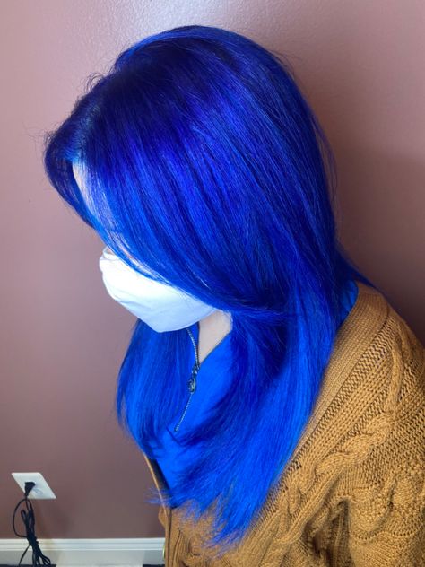 Blue Hair Bright, Vivid Blue Hair, Atlantic Blue Hair, Royal Blue Hair Color, Medium Blue Hair, Indigo Blue Hair, Neon Blue Hair, Cobalt Blue Hair, Vibrant Blue Hair