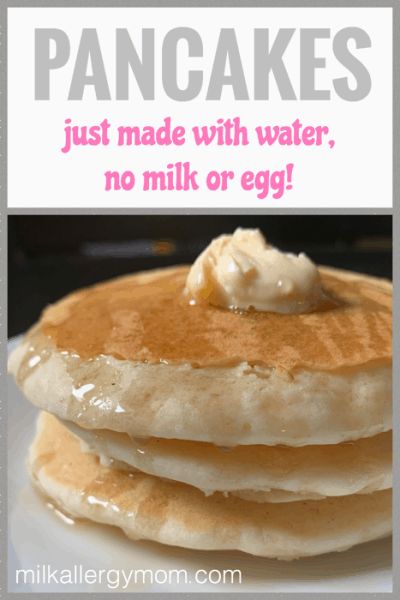 Easy Pancakes Made with Just Water, No Milk. No egg, either for our vegan friends. And loved by our food allergy community. These would be great for feeding a crowd on Christmas! See post for recipe and video! Egg Free Pancakes, Milk Allergy Mom, Pancake Mix Recipe, Dairy Free Pancakes, Vegan Pancake Recipes, Pancake Recipe Easy, No Egg Pancakes, Egg Free Recipes, Dairy Free Eggs