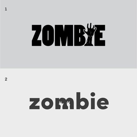 #verbicon zombie 1 By : @danielcarlmatz⠀⠀ 2 By : @liamandjord⠀ Zombie Typography, Zombie Logo, Typography Logo Inspiration, Word Play, Logo Ideas, Typography Logo, Logo Inspiration, Typography Design, Zombie