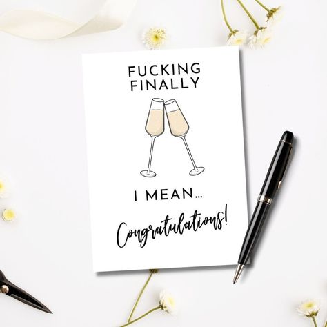 Engagement Card Ideas Diy, Funny Wedding Cards Congratulations, Funny Wedding Congratulations, Congratulations On Marriage, Indian Styling, Engagement Congratulations Card, Wedding Card Funny, Wedding Card Congratulations, Engagement Greetings