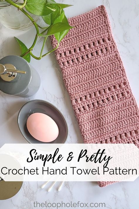 Bring a touch of luxury into your bathroom with the Radiant Crochet Hand Towel Pattern. This bathroom accessory is soft and lovely, with visual and touchable interest with rows of puff stitches. Check out the free crochet hand towel pattern on the blog! Crochet Hand Towel Pattern, Crochet Hand Towel, Rooms Decoration, Crochet Dish Towels, Crochet Kitchen Towels, Washcloth Pattern, Dishcloth Crochet Pattern, Crochet Towel, Rooms Ideas