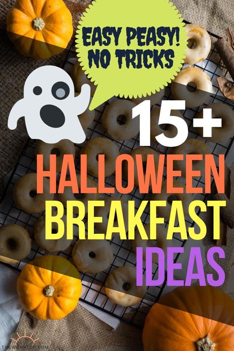 15+ Halloween Breakfast Ideas that are easy! Make these fun breakfast recipes for kids on halloween, or bring these into work for a potluck. You'll love this collection of easy halloween breakfast ideas. View the halloween themed breakfasts on www.theworktop.com. || #halloween #breakfast Fun Breakfast Recipes, Halloween Breakfast Food, Easy Halloween Breakfast, Halloween Breakfast Ideas, Breakfast Recipes For Kids, Nacho Salat, Halloween Pancakes, Breakfast Potluck, Halloween Potluck