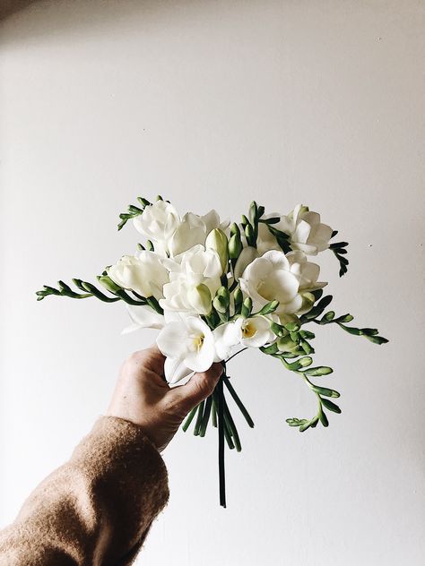 Bride With Small Bouquet, Tiny Bouquet Wedding, Simple Long Stem Bouquet, Petite Wedding Bouquets, Mini Bouquet Bride, Single Bloom Bouquet, Mini Bride Bouquet, Tiny Bridal Bouquet, Fresia Bouquet Wedding