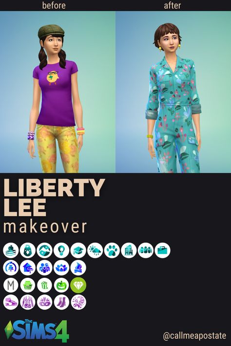 The one where I makeover Liberty Lee. ⭐Available in gallery! BFF Makeover 🆔Gallery ID: callmeapostate 🛠️No CC and no mods! Packs used: 🤍EP: High School Years, Cottage Living, Snowy Escape, Eco Lifestyle, Discover University, Seasons, Cats & Dogs, City Living, Get Together, and Get to Work. 💙GP: My Wedding Stories, Dream Home Decorator, Parenthood, Spa Day, and Outdoor Retreat. 💚SP: Moschino Stuff, Laundry Day Stuff, Movie Hangout Stuff, Spooky Stuff, and Luxury Party Stuff. 💜KITS: Throw... Movie Hangout, Sims4 Lookbook, Snowy Escape, Sims 4 Speed Build, Eco Lifestyle, Spooky Stuff, Luxury Party, Wedding Stories, High School Years