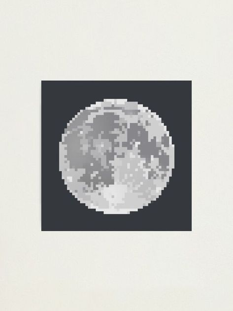 Moon Pixel Art Photographic Print Cute Cozy Aesthetic, Moon Pixel Art, Art Moon, Cozy Aesthetic, Creatures Of The Night, The Thing, Art Gift, Unique Art, Pixel Art