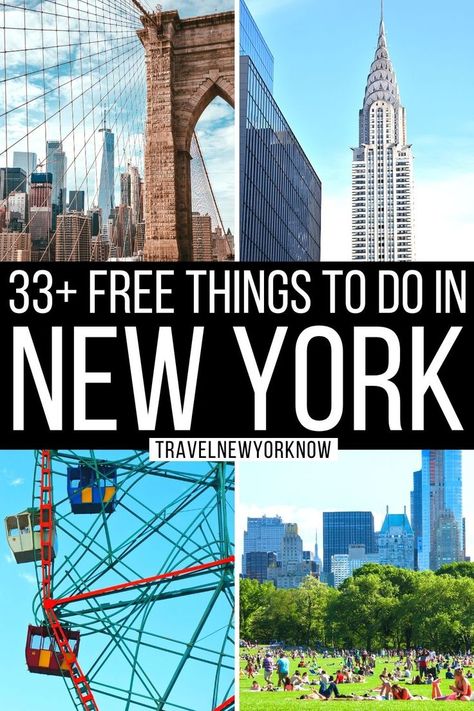 33+ Free Things to do in NYC + Secret Local Tips Nyc Tourist Attractions, Places To Visit In Nyc, Nyc On A Budget, Nyc Tourist, City Bucket List, Nyc Bucket List, Nyc Itinerary, Nyc Attractions, Nyc Travel Guide