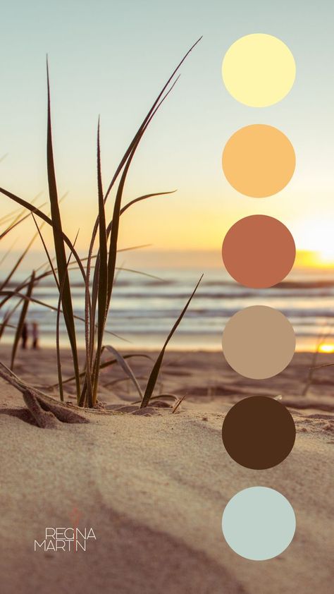 Pilates Color Palette, Sunshine Color Palette, Relaxing Bedroom Colors, Calming Color Palette, Peaceful Colors, Colour Magic, The Peacemaker, Sunset Color Palette, Calm Color Palette