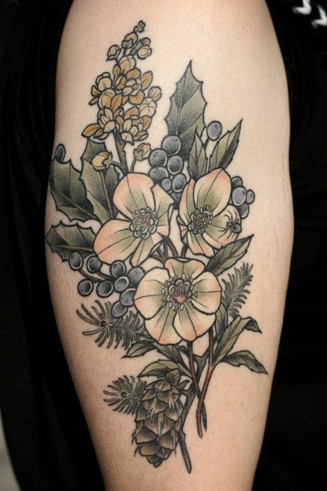 Pacific Northwest floral bundle Kirsten Holliday Wonderland Tattoo, Portland, Oregon #ink #tattoo Pacific Northwest Tattoo, Alice In Wonderland Flowers, Botanical Tattoos, Wonderland Tattoo, Floral Tattoo Sleeve, Floral Tattoos, Make Tattoo, Botanical Tattoo, Tattoo Portfolio