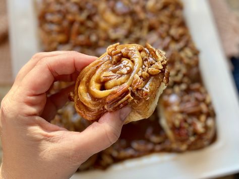 Sourdough Sticky Pecan Rolls Pecan Rolls Recipe, Recipe Using Sourdough Starter, Sticky Bun, Sourdough Cinnamon Rolls, Sticky Buns Recipes, Sourdough Starter Discard Recipe, Cinnamon Roll Dough, Pecan Rolls, Sourdough Discard